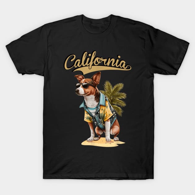 Sunshine Woofs Dogs Soaking Up the California Summer Bliss T-Shirt by luxury artista